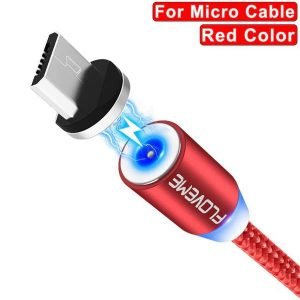 1 m FLOVEME magnet laddare micro-usb|röd