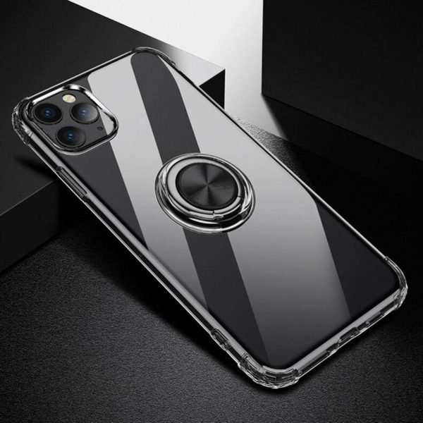 tunn fodral med ring för iphone 12 pro|svart