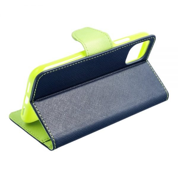Fancy Book case for IPHONE 12 / 12 PRO navy/lime - Image 8
