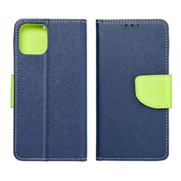 Fancy Book case for IPHONE 12 / 12 PRO navy/lime - Image 6