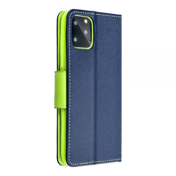 Fancy Book case for IPHONE 12 / 12 PRO navy/lime - Image 7