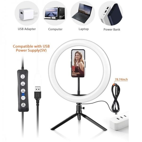 Tongdaytech Dimbar RGB LED Selfie Ring Fyllningsljus - Image 4