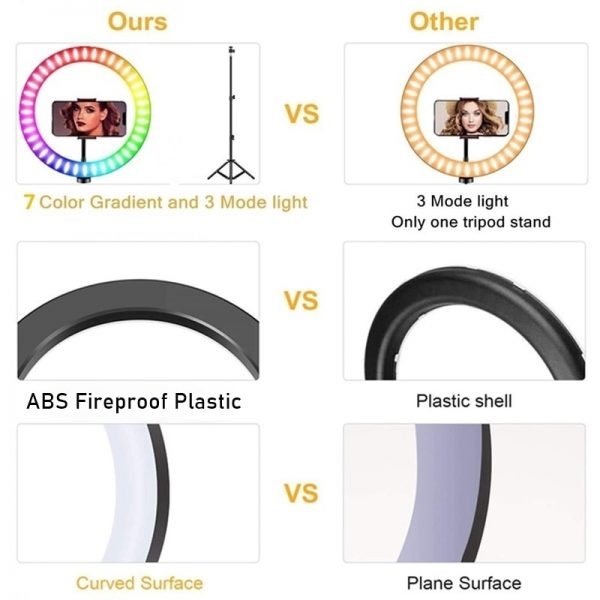 Tongdaytech Dimbar RGB LED Selfie Ring Fyllningsljus - Image 5