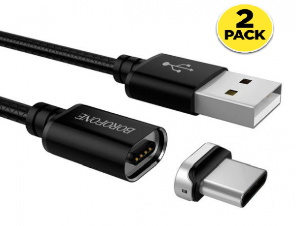 2 ST 1.2M BOROFONE  Magnetic cable -USB-C