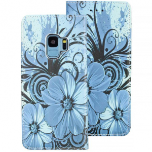 3D Dynamic för samsung s9/blå-blomma