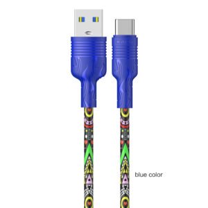 2 st super kvalitet 1m usb-c laddarekabel blå