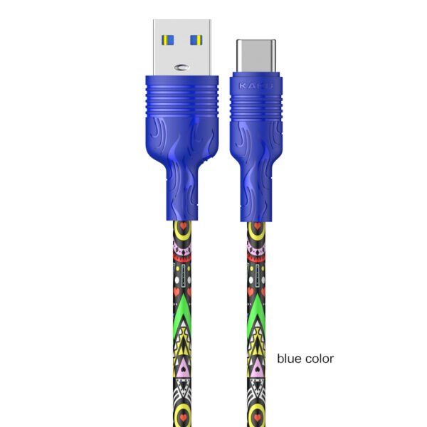 2 st super kvalitet 1m usb-c laddarekabel blå