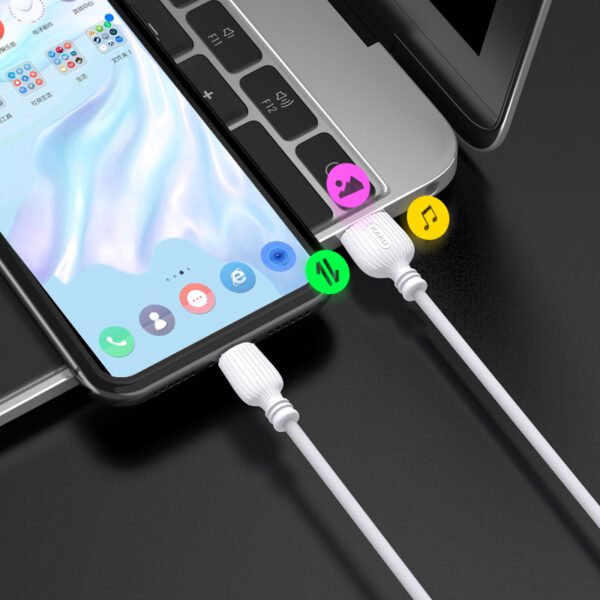 2 st super kvalitet 1m usb-c laddarekabel vit - Image 2