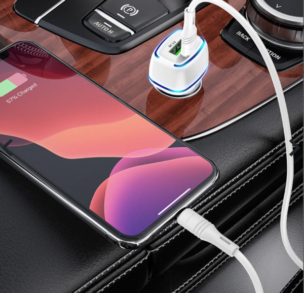Snabb Billaddare USB C med iphone kabel vit - Image 4