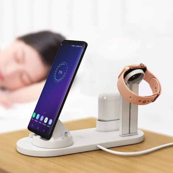 3 i 1 trådlös laddare för Apple och Android svart - Image 4