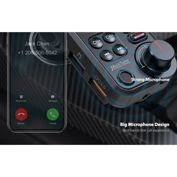 Snabb billaddare  Bluetooth 5.0 FM-sändare EQ Mode - Image 2