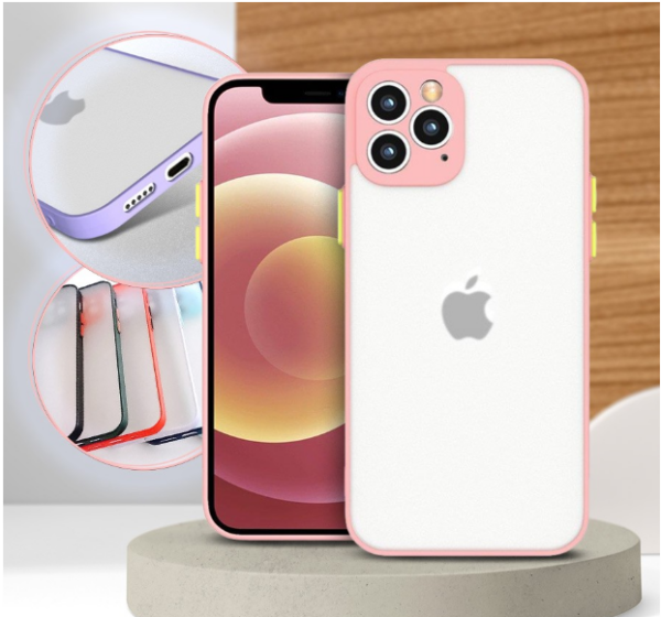 Genomskinligt Matt fodral För iphone 12/12 pro pink