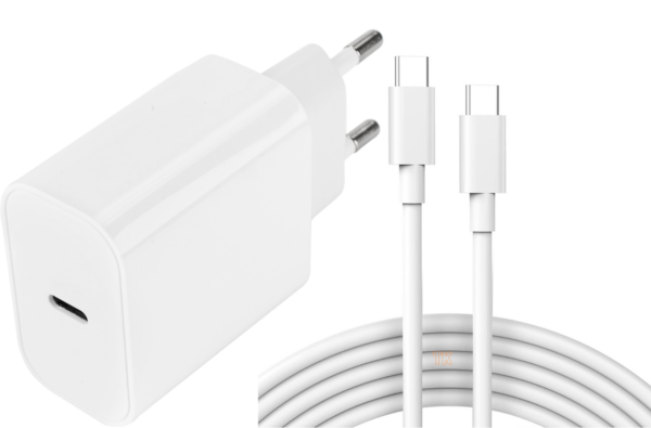 Samsung  20W laddare med kabel vit