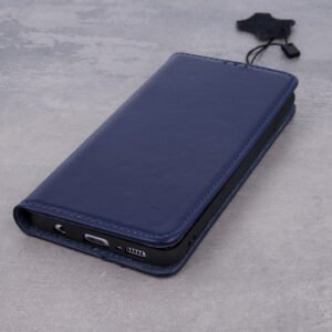 äkta läderfodral för iphone 13 pro blå