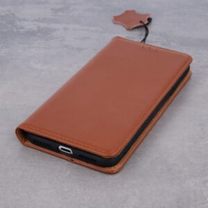 äkta läderfodral för iphone 13 brun