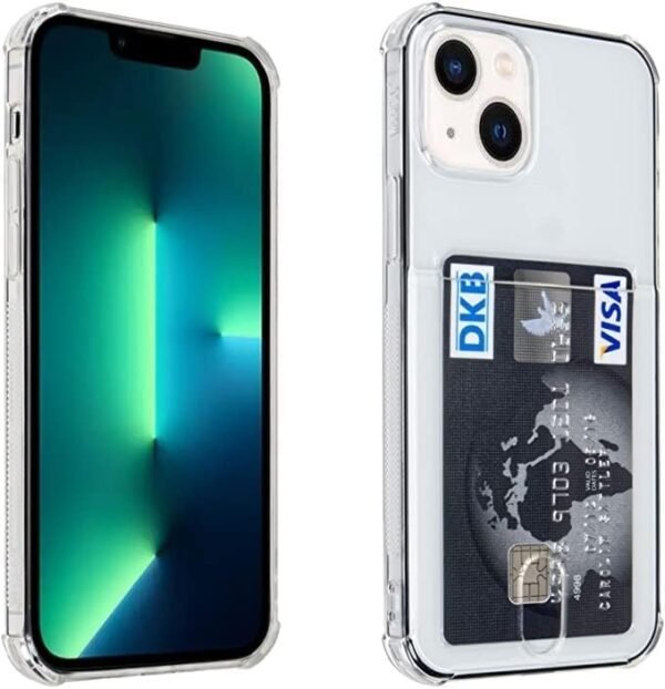 Transparent silikonfodral med kortplats för iPhone 14