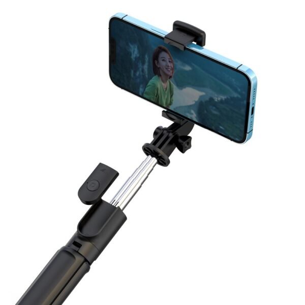XO SS09 Selfie Stick med Trådlös Knappslutare & Stativ - Svart - Image 3