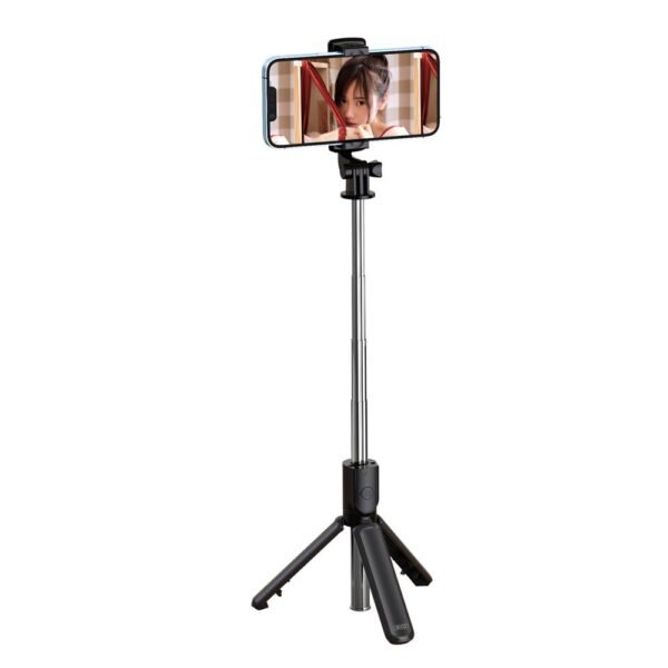 XO SS09 Selfie Stick med Trådlös Knappslutare & Stativ - Svart - Image 2