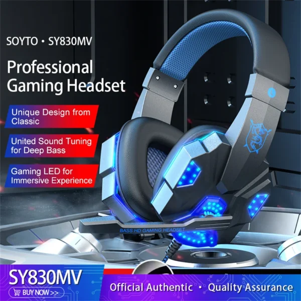 Spelheadset för dator/PS4 blå - Image 2