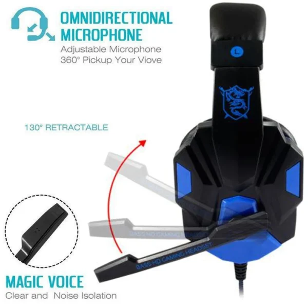 Spelheadset för dator/PS4 röd - Image 3
