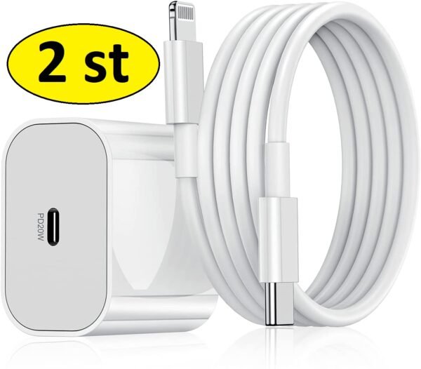 2 st snabbladdare för iphone11/12/13/14 med  2 m kabel