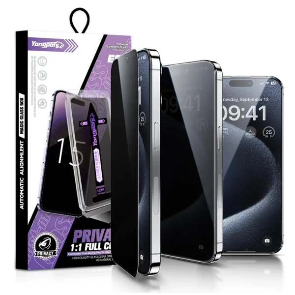 Heltäckande Sekretess skärm för iPhone 14 Pro Max med med lätt installationssats fack - Image 6