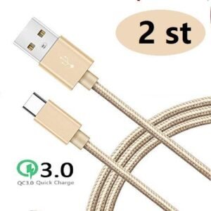 2 st super kvalitet 3 m usb-c guld "Light blue" "Ljusblå"