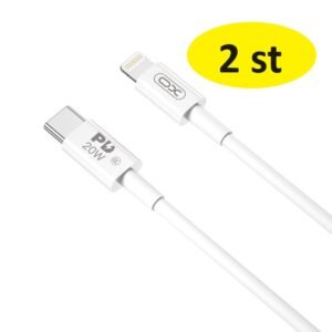 2 st 1 m XO-kabel NB-Q189A PD USB-C - Lightning   20W vit