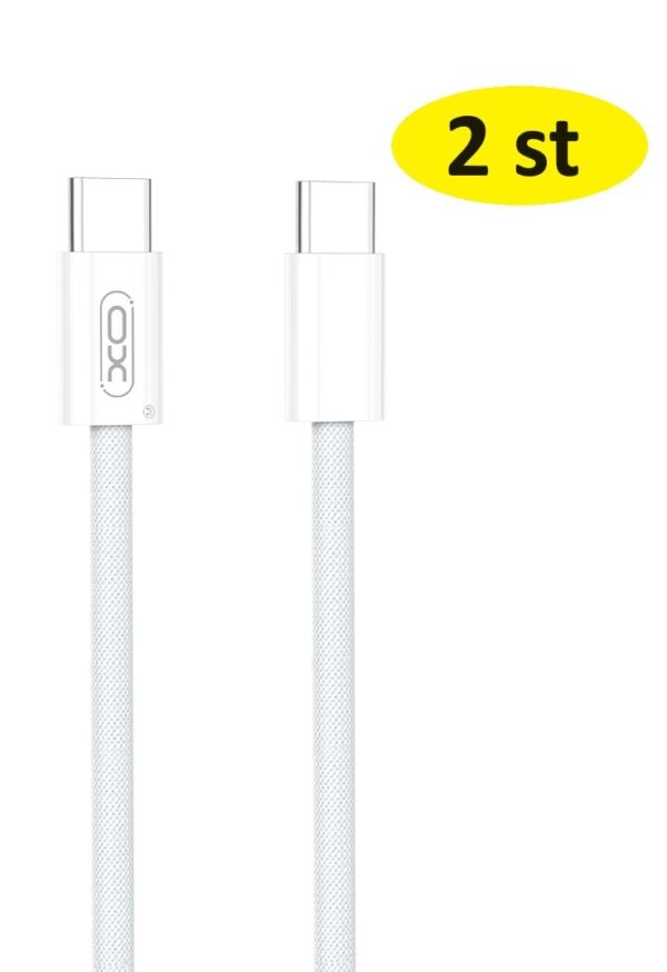 2 st 1m XO-kabel NB-Q260A PD USB-C - USB-C   vit 60W