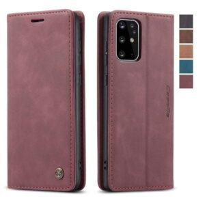 CaseMe 0013 lompakko Nahkakotelo Samsung A51 burgundille "Wine red" "Vin, röd"