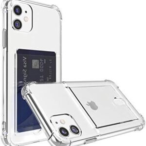 Genomskinligt fodral med korthållare, för iphone 11
