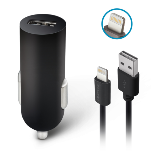 Forever M02 billaddare 1x USB 1A svart + Lightning-kabel