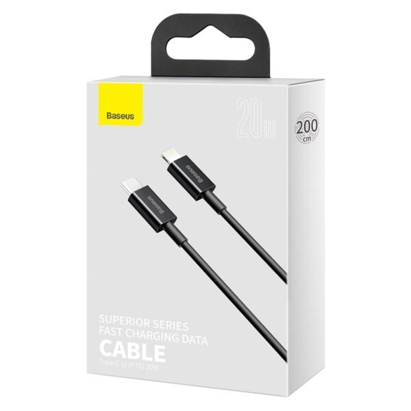 Baseus cabel Superior PD USB-C - Lightning 2,0m black 20W - Image 3