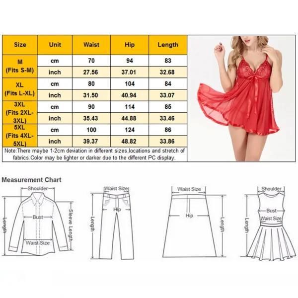 Women Ultra Thin Mesh Nightdress 5XL black - Image 6