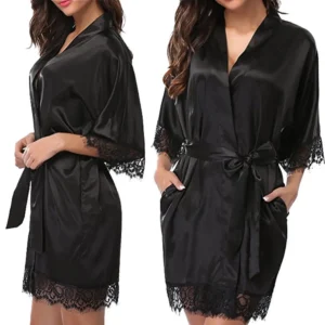 Robe Ice Silk black L